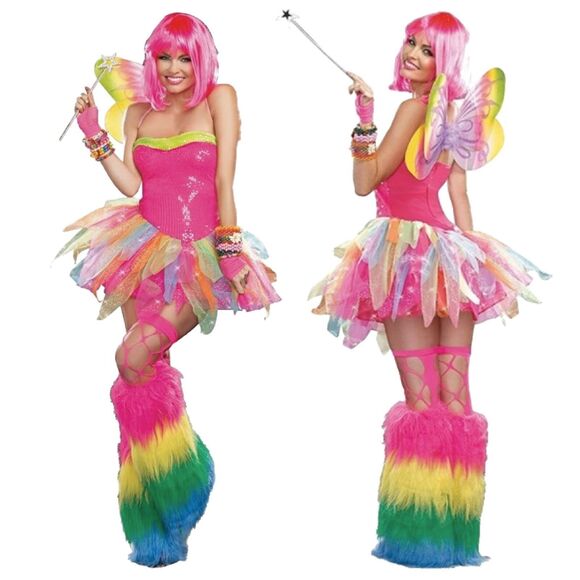 Dreamgirl Women's Rainbow Fairy Adult Cosplay Costume Festival Size Large - Picture 1 of 4